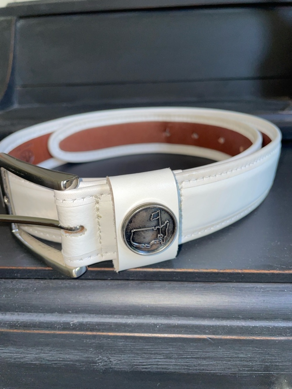 Augusta National White Leather Belt